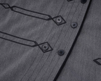 ESAIAS Napoleon Embroidered Asymmetrical Half Shirt