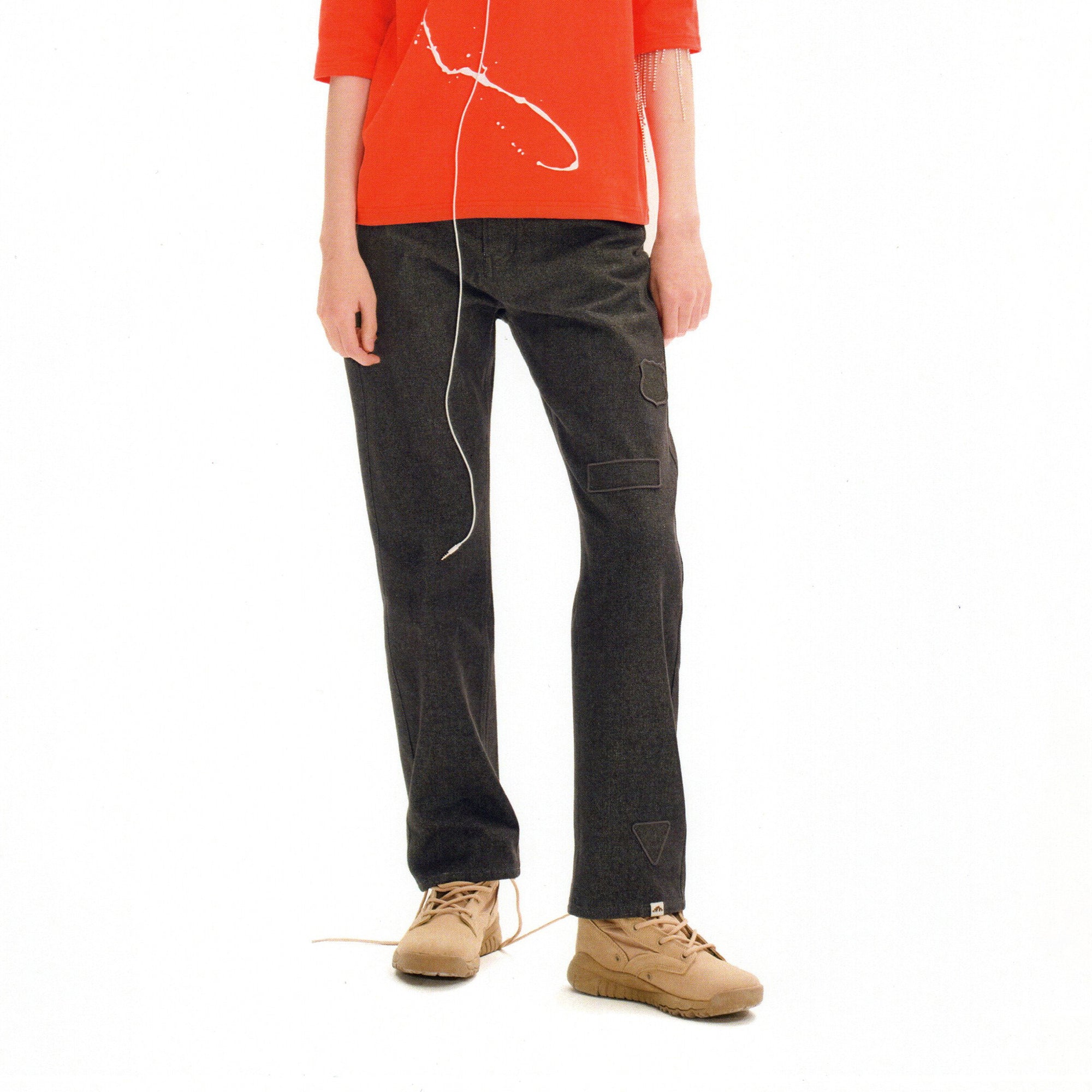 URBAN+FOREST Minimal Patch Straight-Leg Denim