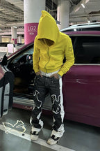 VINKID Faux-Layered Dove Graphic Contrast Panel Jeans
