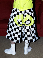 PCCVISION Checkerboard Pleated Baggy Shorts