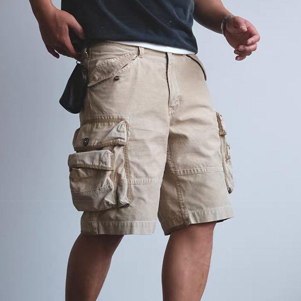 NEIGBORL Washed Multi-Pocket Cargo Shorts