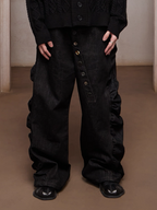 DND4DES Asym Button-Fly Ruched Baggy Jeans