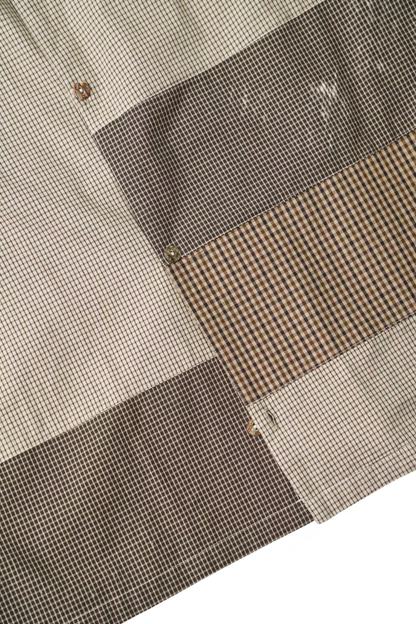 GONGHE REPUB Patchwork Check Relaxed Shirt