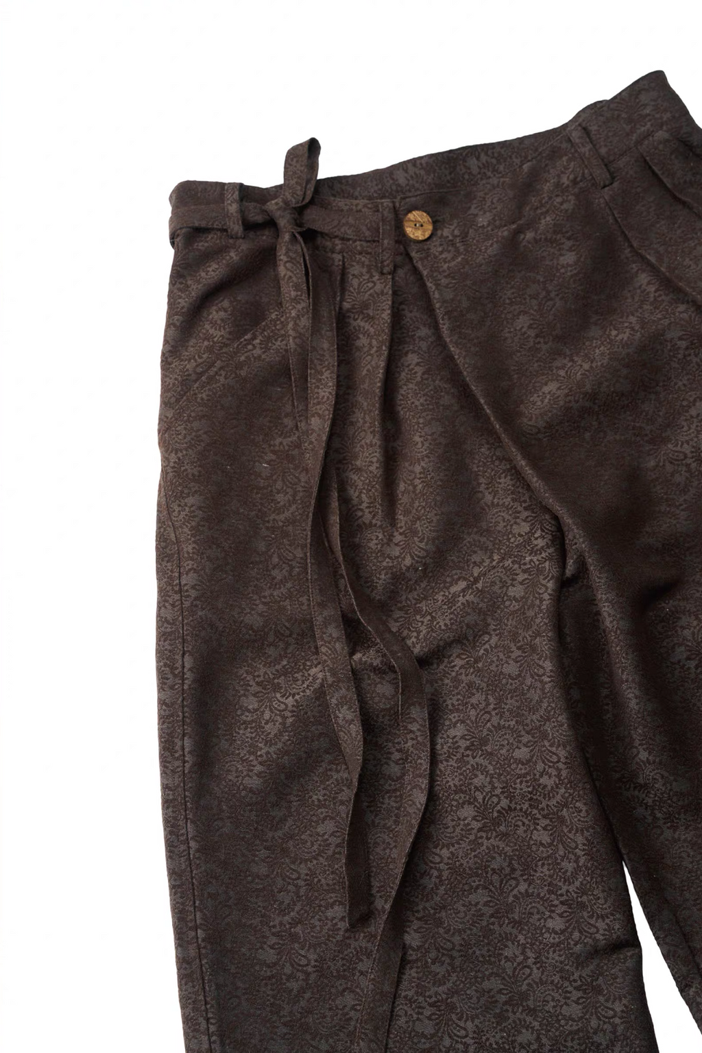 GONGHE REPUB Damask Jacquard Wrap-Tie Pants