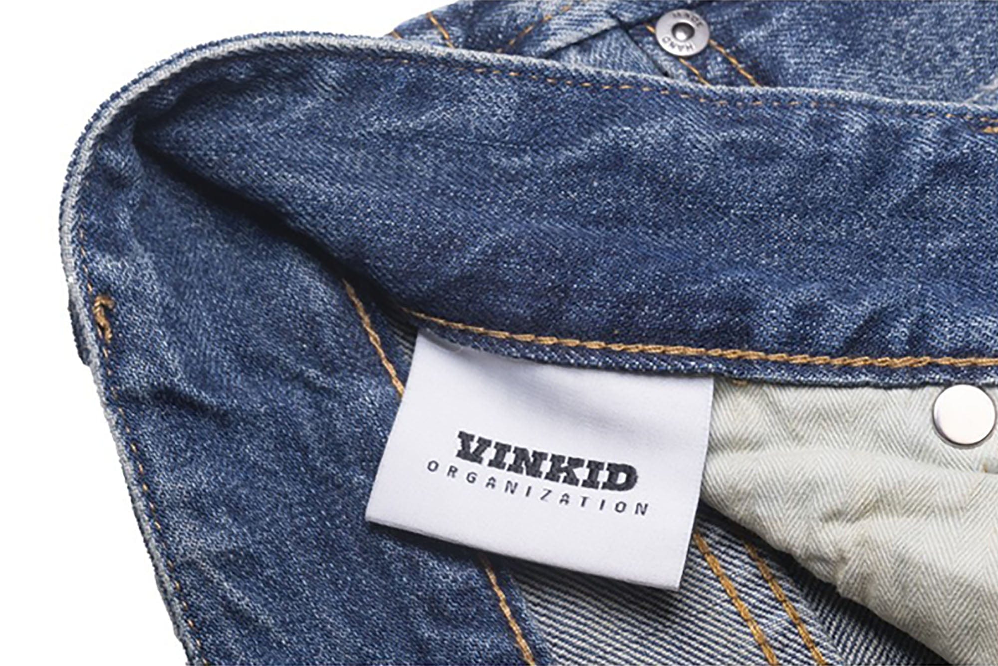 VINKID Dove Embroidered Distressed Stacked Jeans