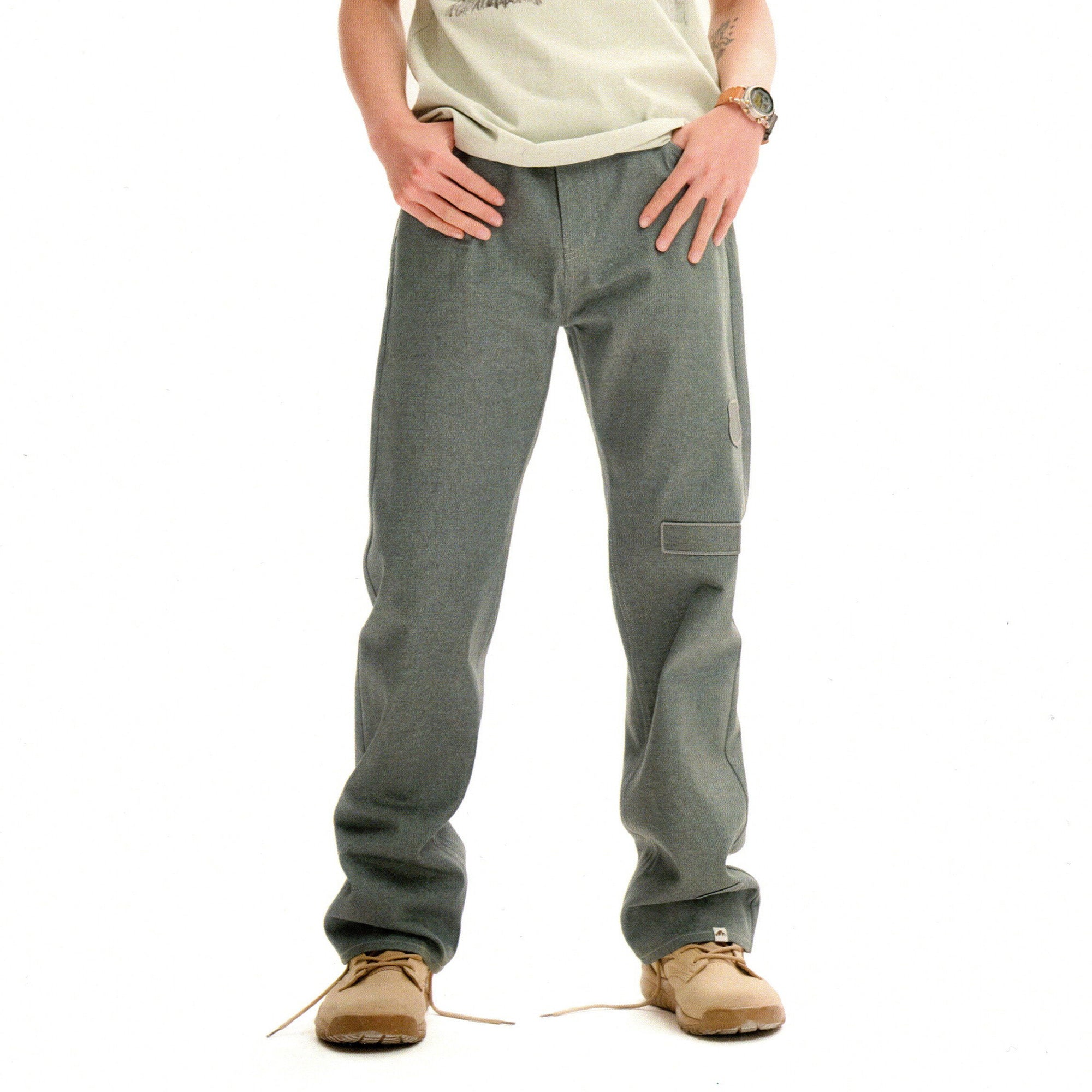 URBAN+FOREST Minimal Patch Straight-Leg Denim