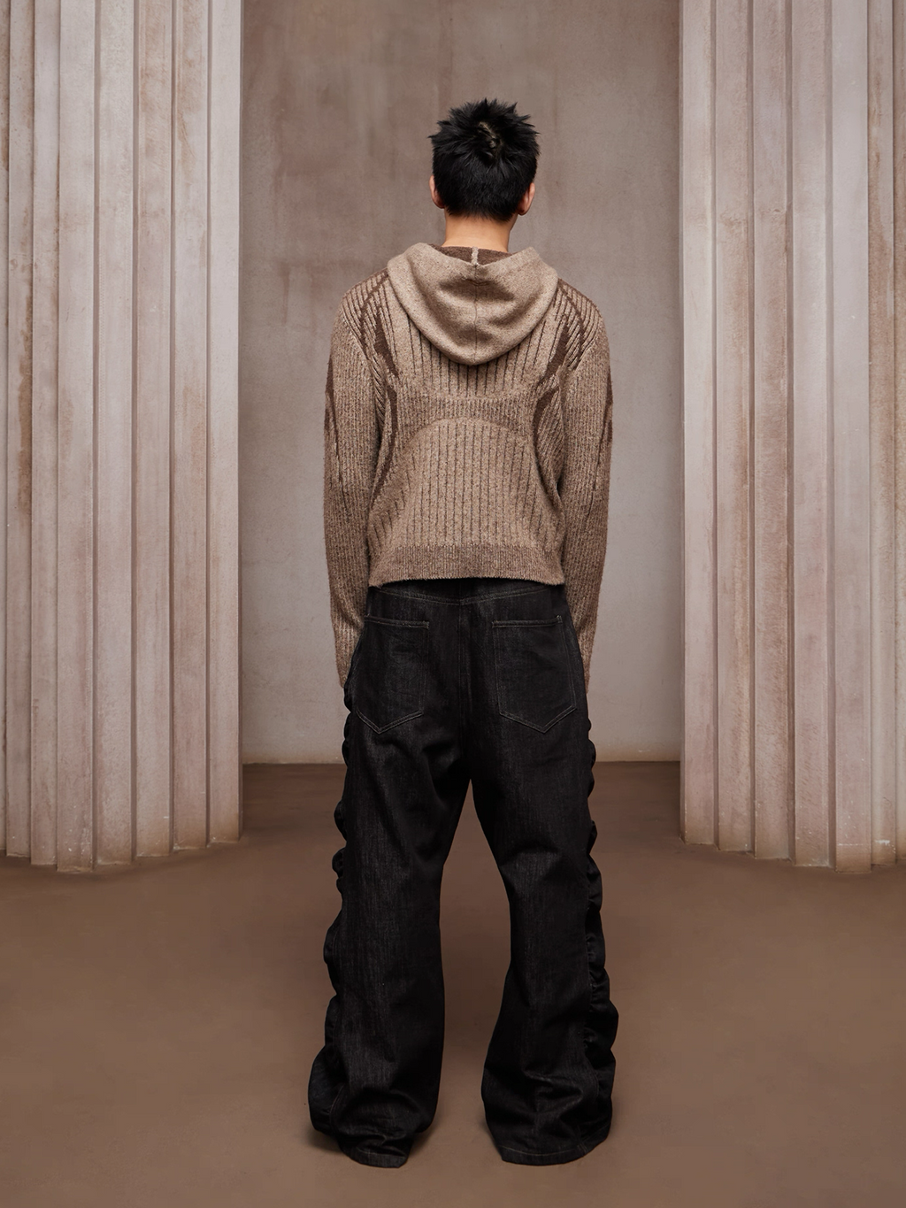 DND4DES Asym Button-Fly Ruched Baggy Jeans