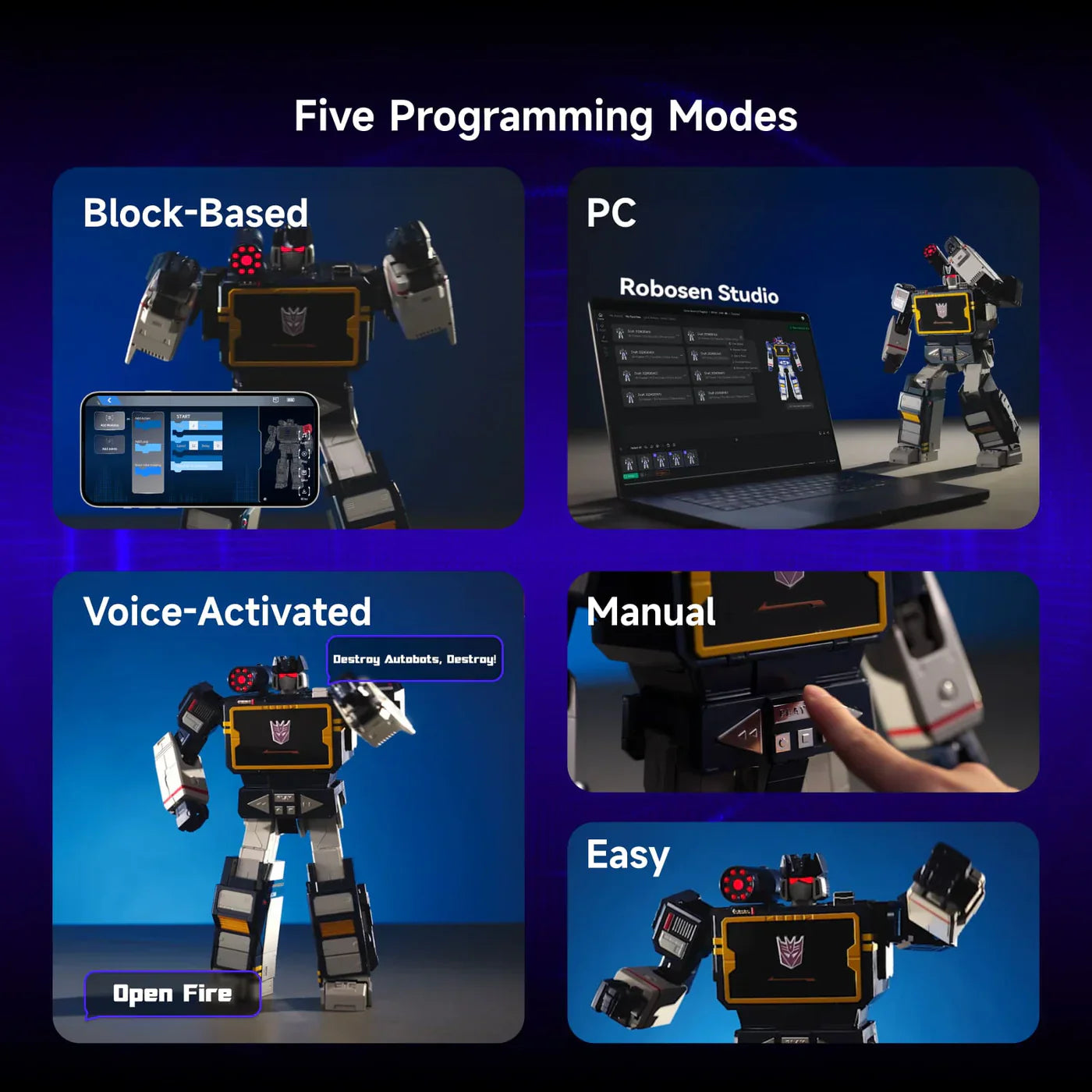 Robosen Transformers G1 Soundwave Flagship Series Auto-Converting Robot Figure