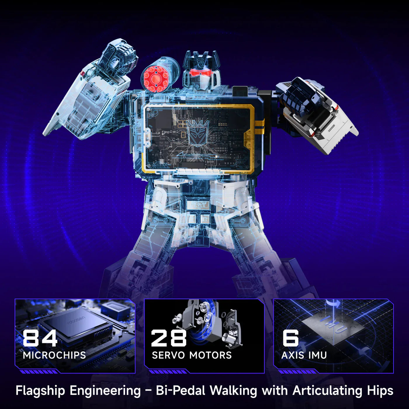 Robosen Transformers G1 Soundwave Flagship Series Auto-Converting Robot Figure