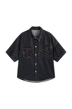 KREATE Inverted Denim Deconstructed Half Shirt