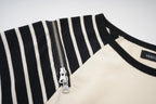 VENTUREK Punk Graphic Multi-Zip Striped Raglan Long-Sleeve Tee