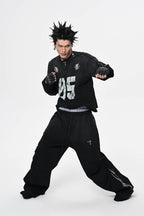SAVAGEGROWTHWORLD No.5 Distressed Long-Sleeve Tee