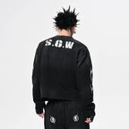 SAVAGEGROWTHWORLD No.5 Distressed Long-Sleeve Tee