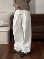 OKAYTHXBYE Classic Pleated Wide-Leg Jeans