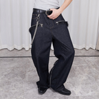ASSEEN Faux Fur-Spliced Raw Denim Pants