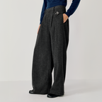 OPICLOTH Herringbone Pleated Wool-Blend Trousers