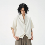 GONGHE REPUB Tencel-Linen Open-Collar Shirt