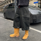 STEEPC Multi-Pocket Raw Denim Shorts