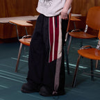 ERROR CODE ROBOT Diagonal Stripe Suede Track Pants