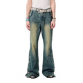 ERISSTOFF Washed Detachable Flared Jeans Blue
