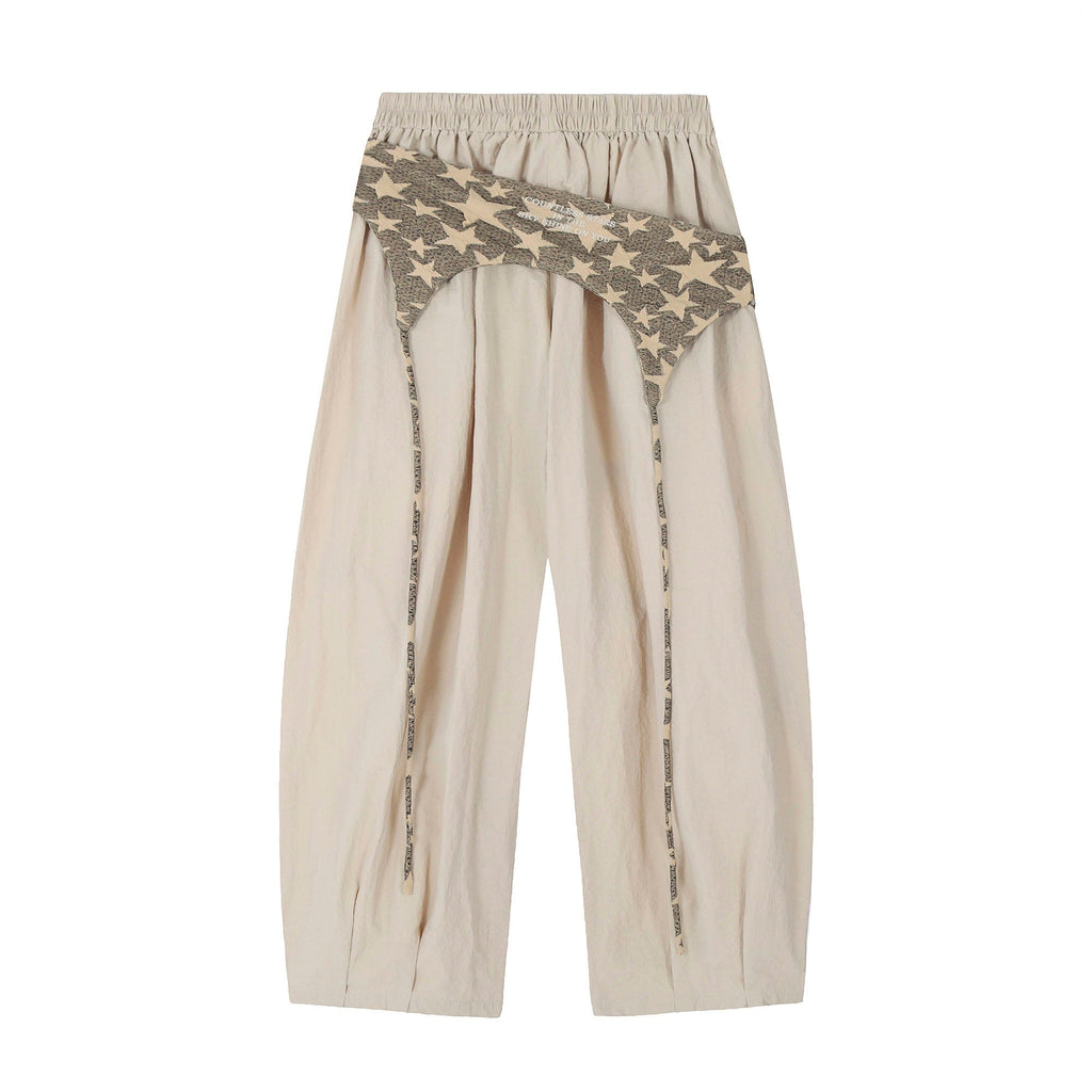 CLP Layered Crinkled Waist-Panel Parachute Pants