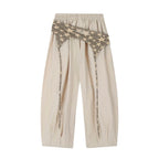 CLP Layered Crinkled Waist-Panel Parachute Pants