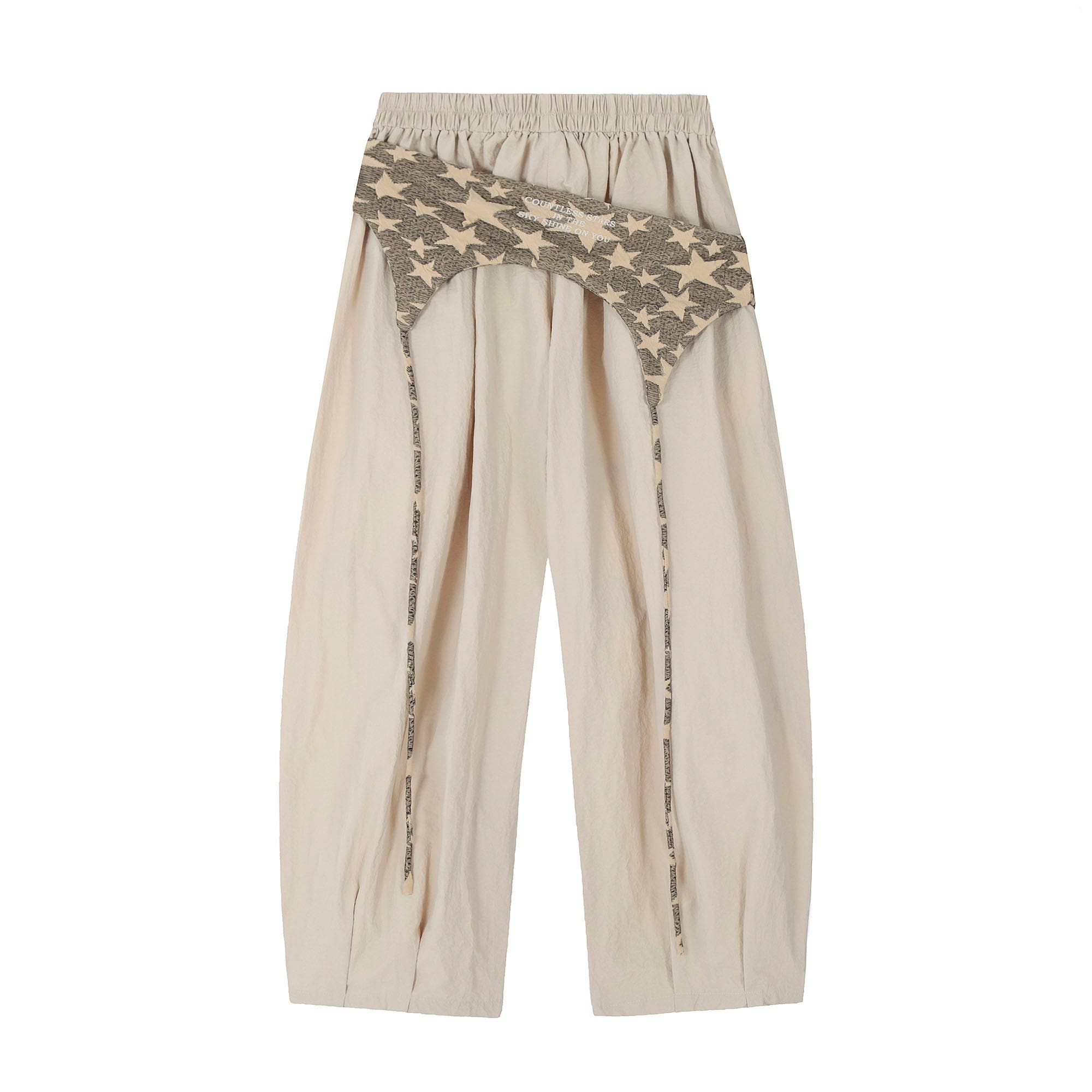 CLP Layered Crinkled Waist-Panel Parachute Pants