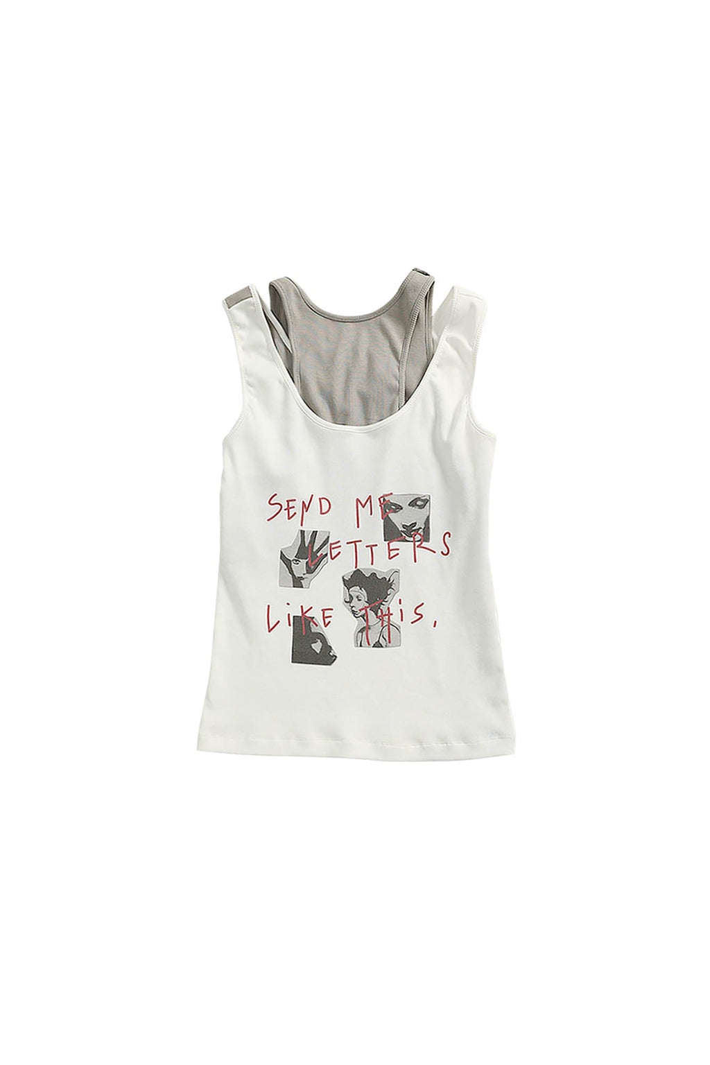 ERROR CODE ROBOT Sketch Collage Asymmetrical Layered Tank Top