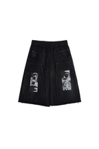 ERROR CODE ROBOT Distressed Double-Knee Rivet Shorts