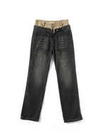 ERROR CODE ROBOT Washed Double-Waist Straight-Leg Jeans