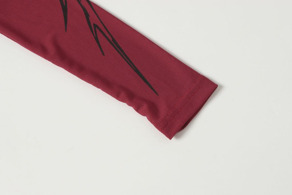 CLP Abstract Graphic Mesh Sheer Slim Turtleneck