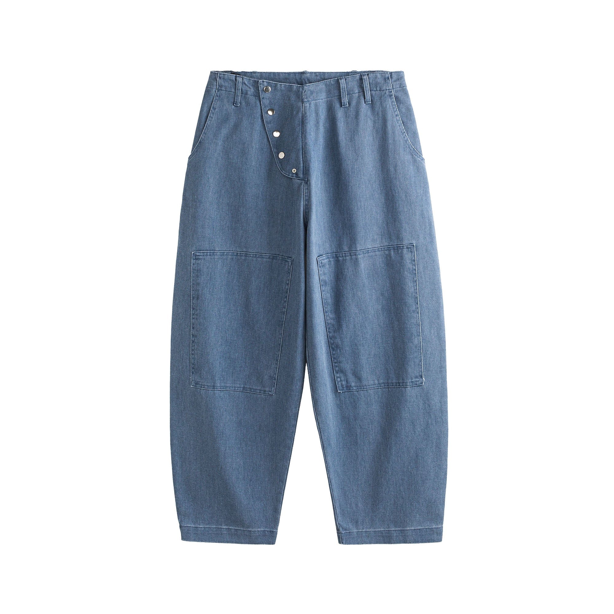 ME DA IGUAL Asymmetrical Snap Wide-Leg Cargo Jeans