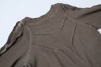 CLP Distressed Raw-Seam Paneled Long-Sleeve Tee
