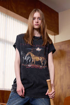 ERROR CODE ROBOT Distressed Animal-Print Sleeveless Tee