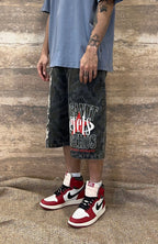 EVETS Washed Camo Panel Graphic Shorts