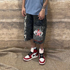 EVETS Washed Camo Panel Graphic Shorts