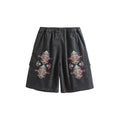 ME DA IGUAL Ethnic Embroidery Belted Shorts