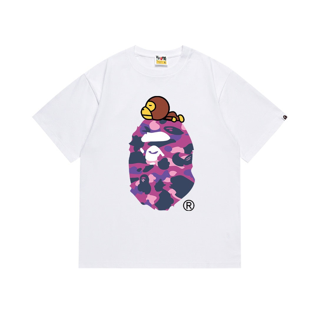 BAPE Purple Camo Ape Head Graphic T-Shirt