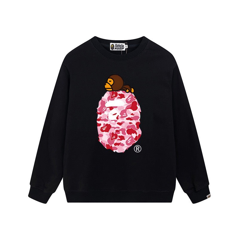 A BATHING APE Camo Ape Head Crewneck Sweatshirt