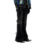 ERISSTOFF Washed Lace-Up Flared Jeans