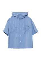 ASSEEN Star Patchwork Hooded Half Shirt