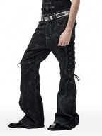 CYCYCY Wasteland Leopard Drawcord Flared Jeans
