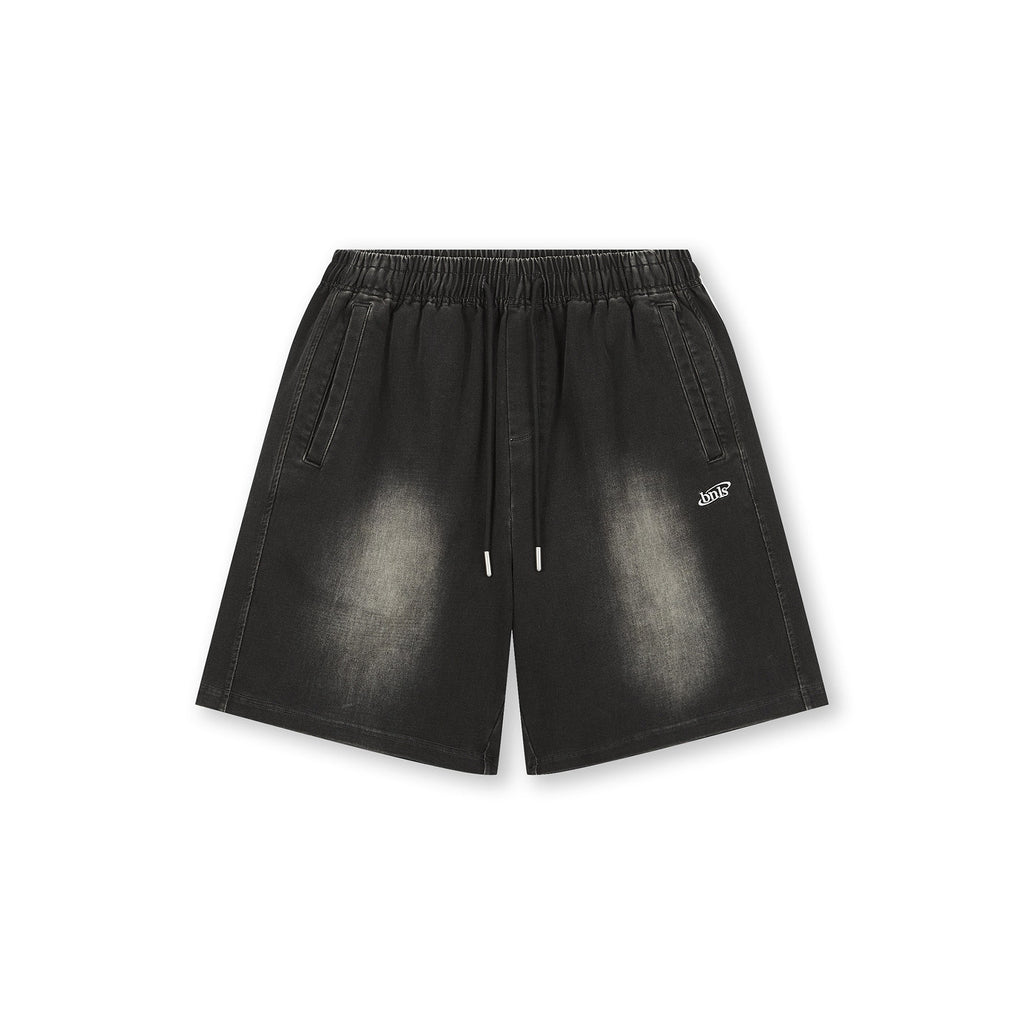 BONELESS Washed Embroidered LOGO Drawstring Shorts