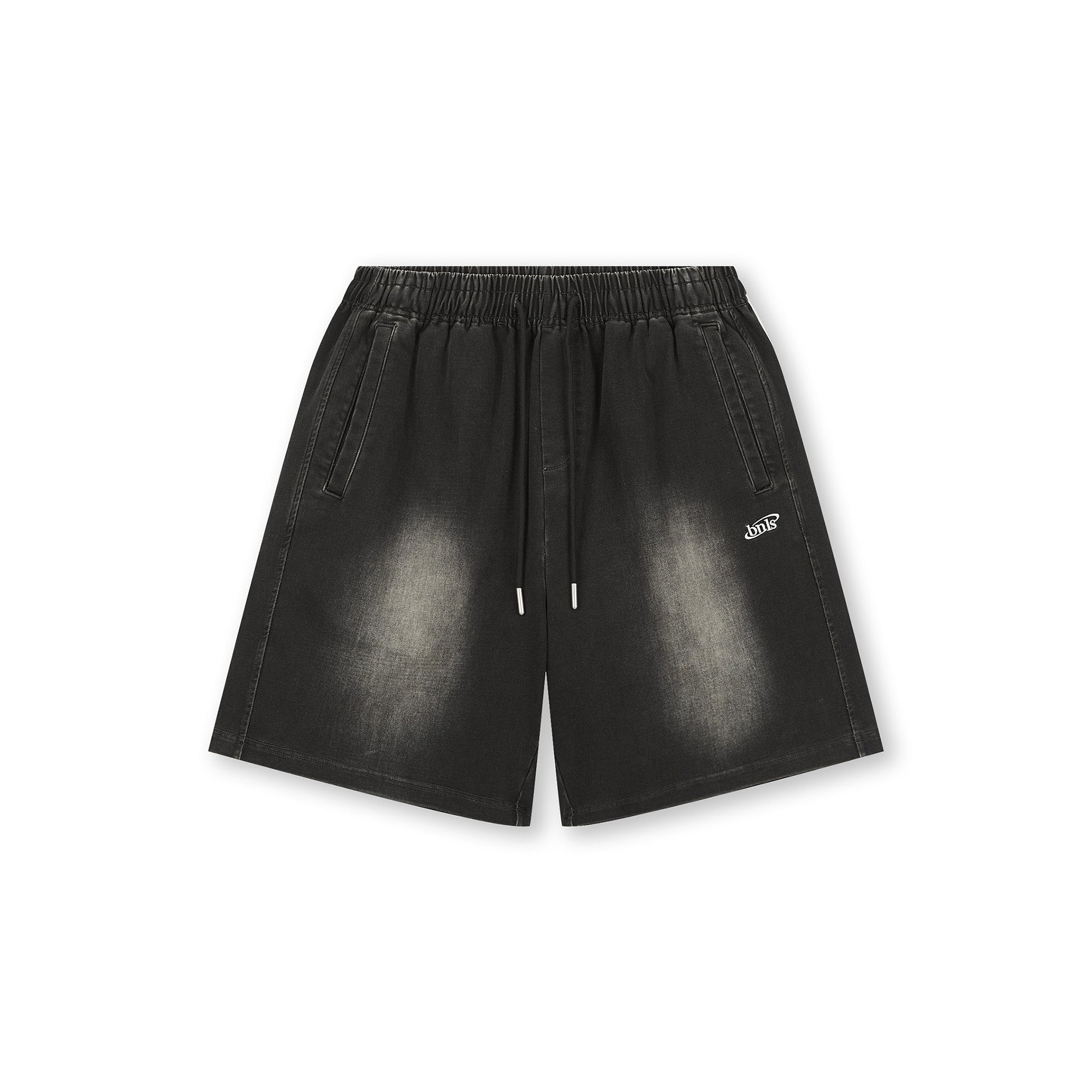 BONELESS Washed Embroidered LOGO Drawstring Shorts