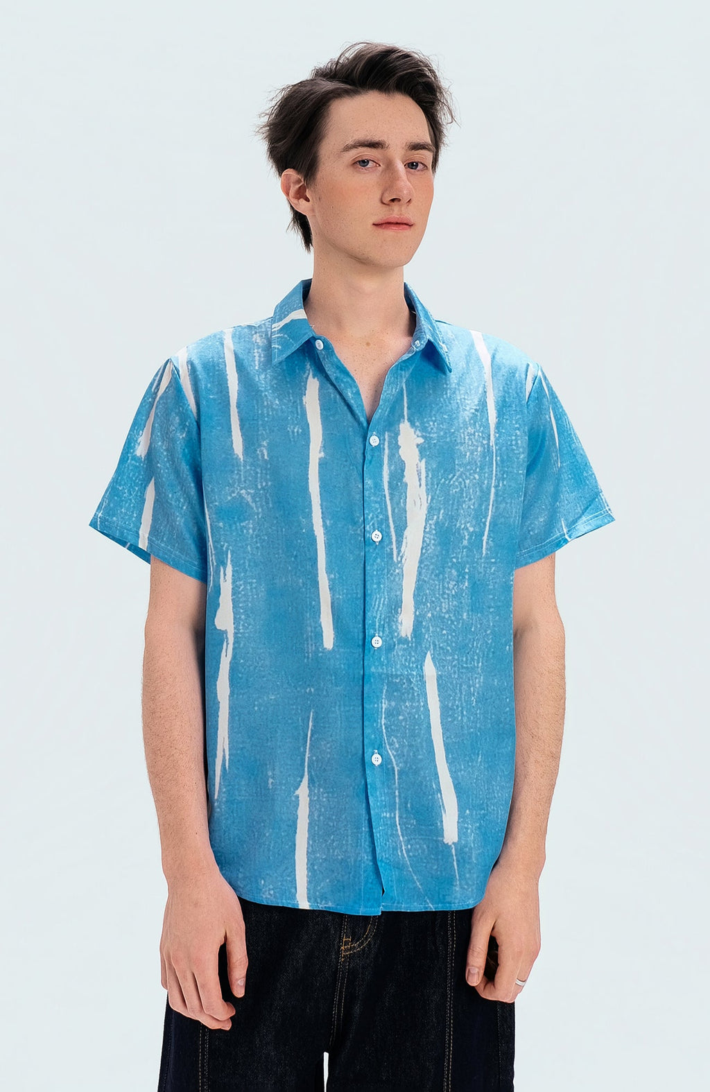 WIID Brush-Paint Full-Print Half Shirt