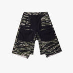 ERROR CODE ROBOT Washed Paneled Frayed-Hem Camo Cargo Shorts