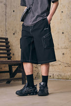 ENSHADOWER Stitched Multi-Pocket Cargo Shorts