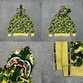 A BATHING APE ABC Camo Shark Full Zip Hoodie Green