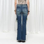 DND4DES×Faychui Grunge Heavy-Distressed Layered Flared Jeans