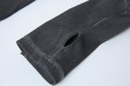 CLP Distressed Raw-Seam Paneled Long-Sleeve Tee